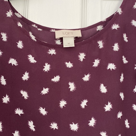 Plum Flutter Sleeve Peplum Top from Loft - Picture 3 of 3